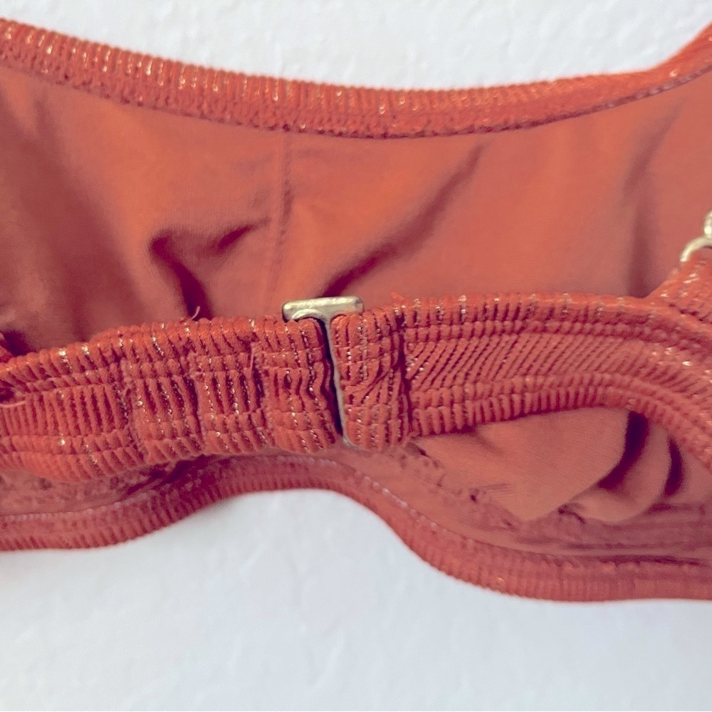 Rust Ribbed Women's bikini Top - Picture 5 of 6